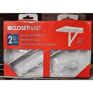 Closetmaid 2 Pack Wood Shelf Metal Bracket 10" x 6 1/8" Heavy Duty Metal White